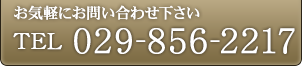 お気軽にお問い合わせ下さい TEL 029-856-2217